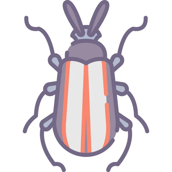 Escarabajo Bug Filled Outline Icono Estilo Contorno Lleno — Archivo Imágenes Vectoriales