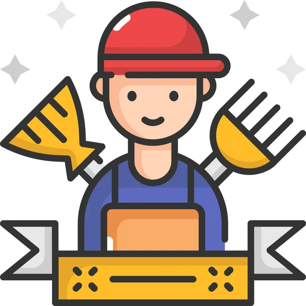 Clean Housekeeping Labor Icon Tools Construction Category — Stock Vector