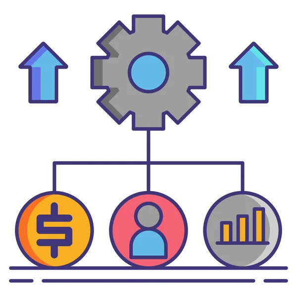 Economía Productividad Recurso Icono — Archivo Imágenes Vectoriales