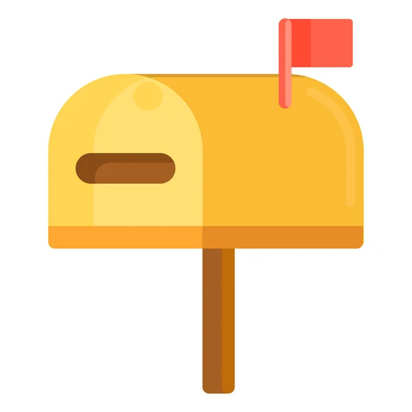 Boîte Email Boîte Réception Icône Dans Style Plat — Image vectorielle