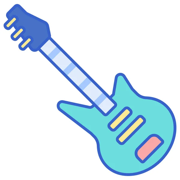 Bajo Icono Del Instrumento Guitarra — Vector de stock