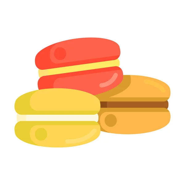 Bun Buns Macaroon Icon Flat Style — Stock Vector