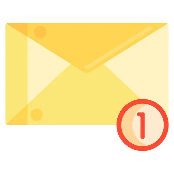 Email Μήνυμα Ειδοποίησης Εικονίδιο Αλληλογραφίας Επίπεδη Στυλ — Διανυσματικό Αρχείο