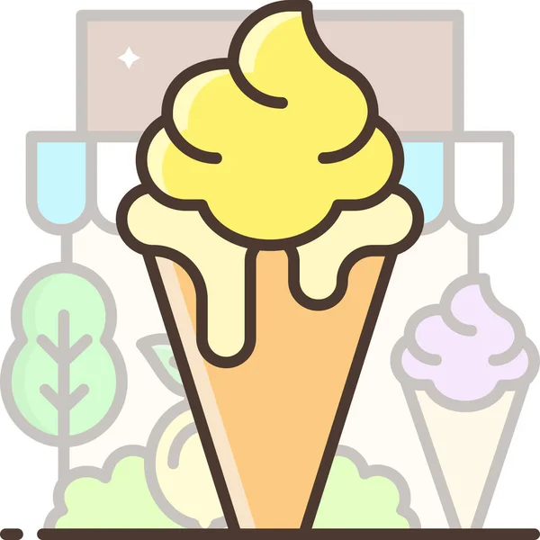 Dessert Ice Cream Ice Cream Shop Icon — Stock Vector