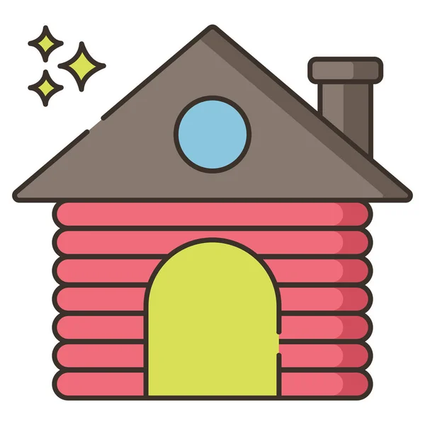 Cabin Home House Icon Filled Outline Style — Stock Vector