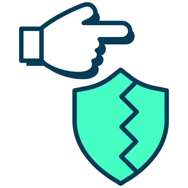 Violación Datos Icono Seguridad Datos Protección Datos Estilo Esquema Rellenado — Vector de stock