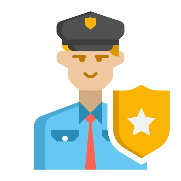 Guardia Oficial Icono Policía — Vector de stock
