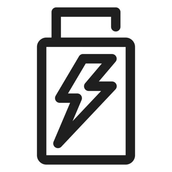 Ikona Ładowania Akumulatora Energii Elektrycznej Zarysie — Wektor stockowy