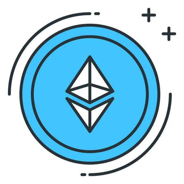 Ethereum Altcoin Blockchain Symbol Ausgefüllten Outline Stil — Stockvektor