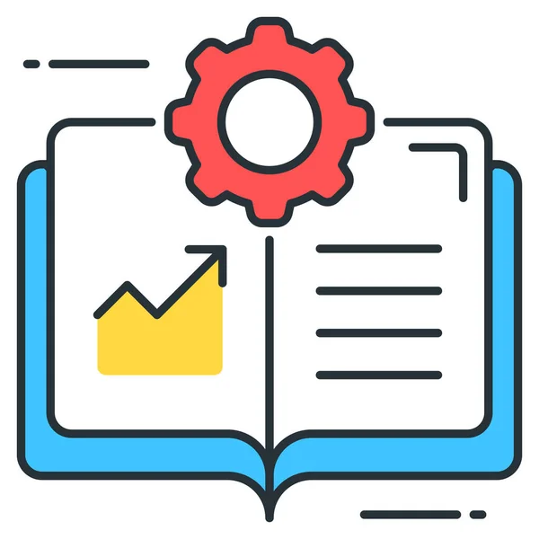 Learning Machine Big Data Icon Filled Outline Style — Stock Vector