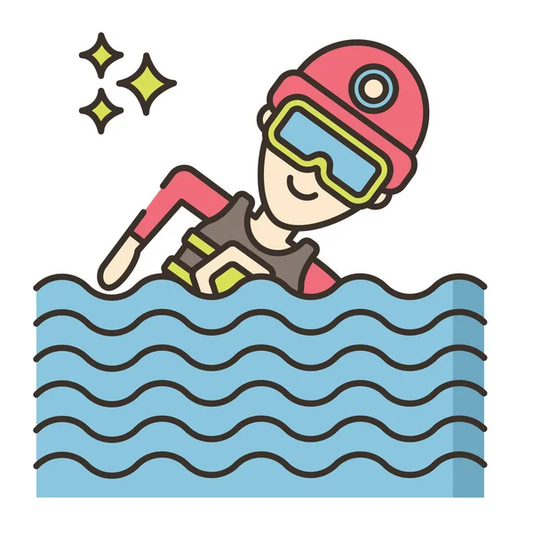 Piscina Natación Icono Categoría Guerra Militar — Vector de stock