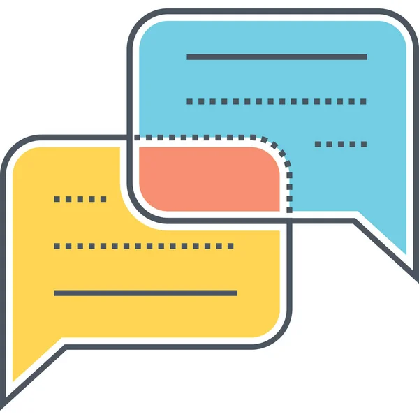 Consulenza Chat Comunicazione Icona Pieno Stile Contorno — Vettoriale Stock