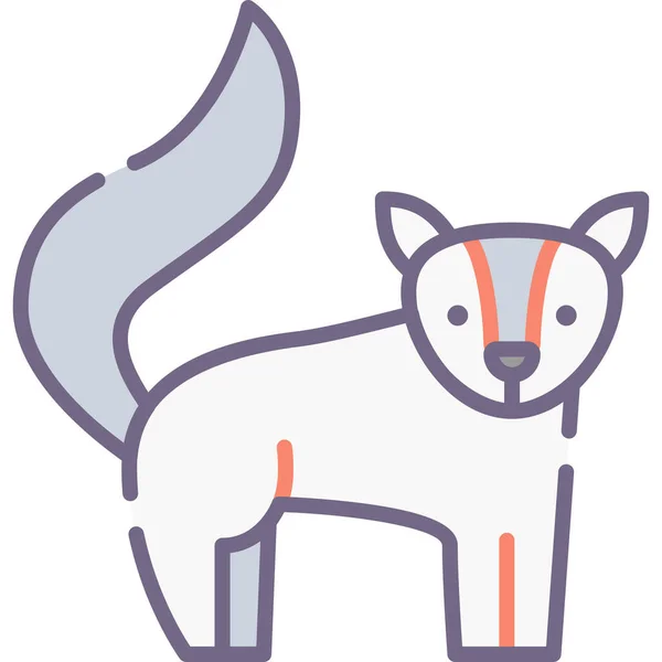 Animal Artic Fox Icône Dans Style Contour Rempli — Image vectorielle