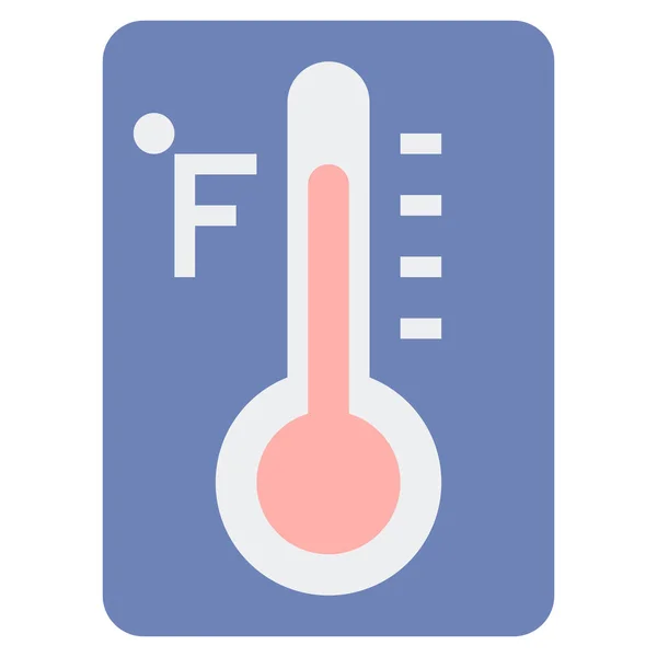 Fahrenheit Temperatuur Thermometer Icoon Platte Stijl — Stockvector