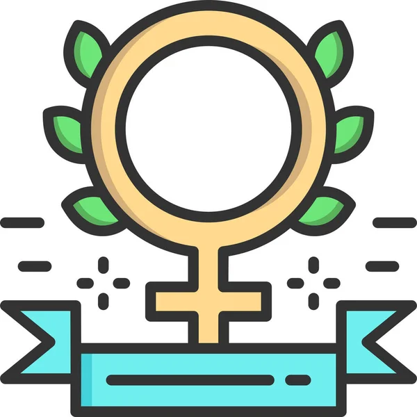 Femenine Feminisme Gender Icoon — Stockvector