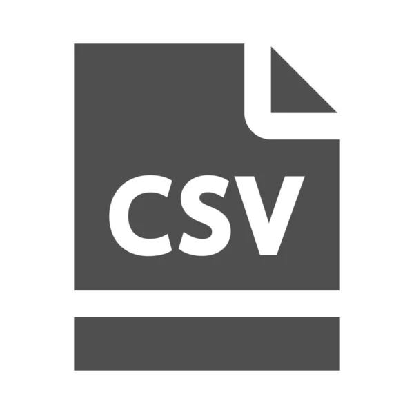 Icona Del File Csv Csv Stile Solido — Vettoriale Stock