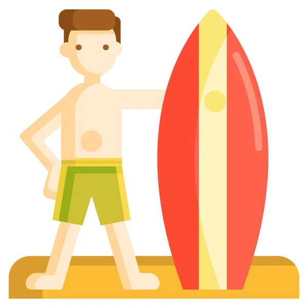 Surf Surf Surf Icône Surf Dans Style Plat — Image vectorielle