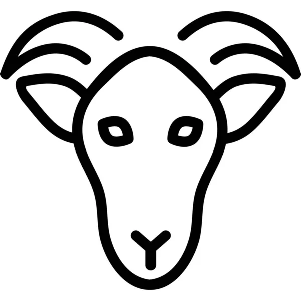 Ícone Cabras Cabra Animal Estilo Esboço — Vetor de Stock