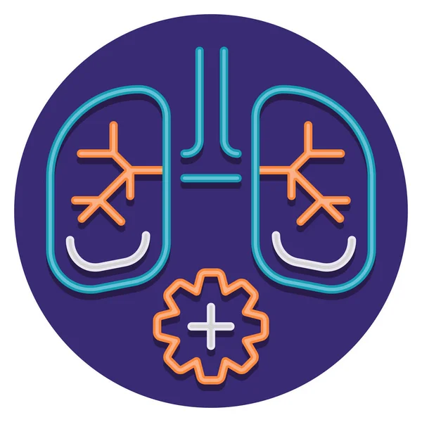 Ikona Oddychania Anatomicznego Płuc — Wektor stockowy