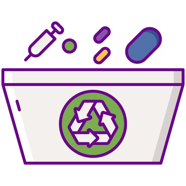 Απόβλητα Εικονίδιο Ιατρικού Κύκλου — Διανυσματικό Αρχείο