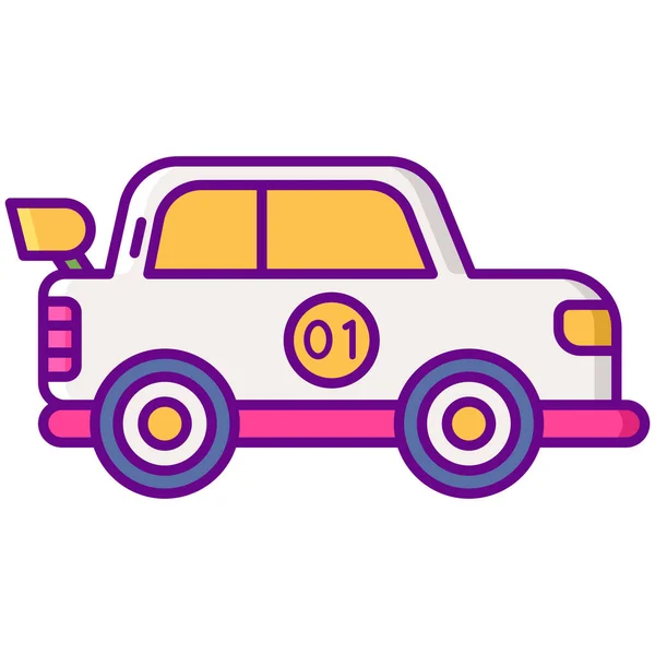 Rally Coche Icono Del Vehículo — Vector de stock