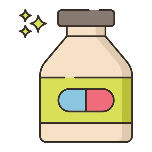 Botella Medicina Píldora Icono — Vector de stock