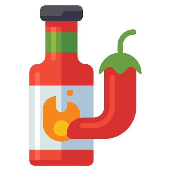 Icône Sauce Piquante Piment — Image vectorielle