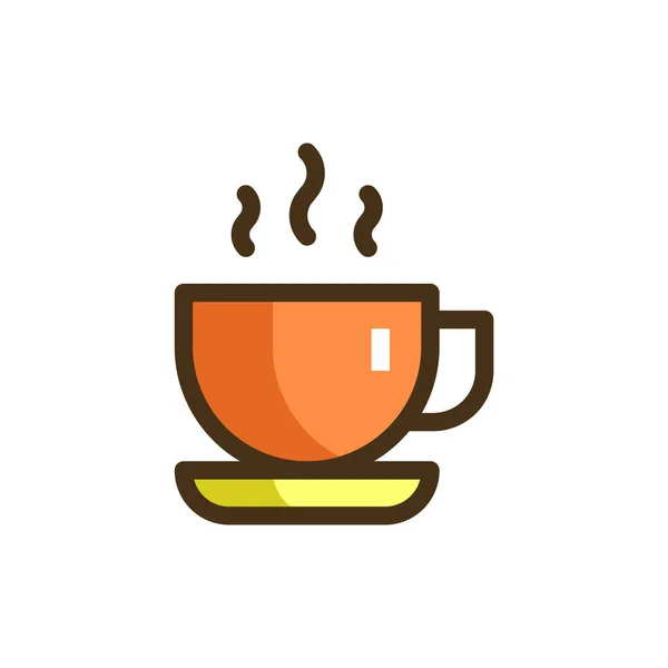 Beverage Coffee Cup Icon Filled Outline Style — Stock Vector