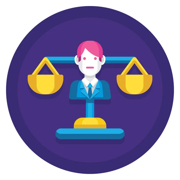 Fairness Justice Law Ikone Abzeichen Stil — Stockvektor