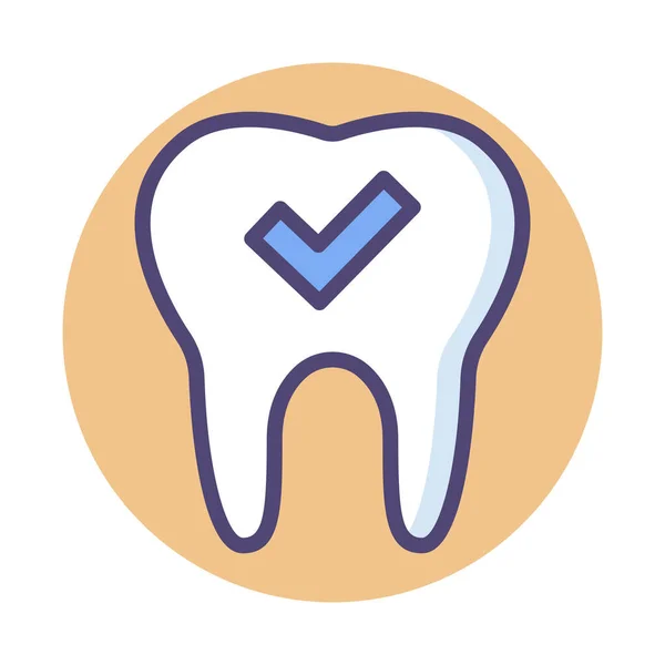 Stomatologiczny Przegląd Idealny Ikona Zęba Stylu Odznaki — Wektor stockowy