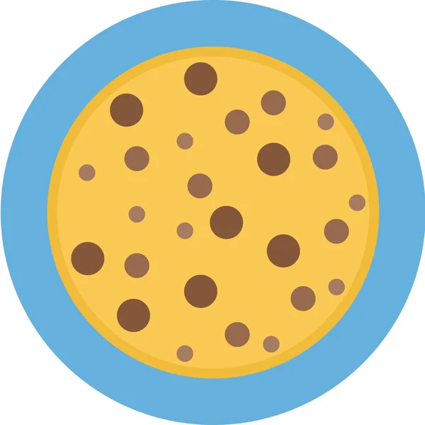 Chip Chocolate Chip Chocolate Icono Galleta Estilo Plano — Vector de stock