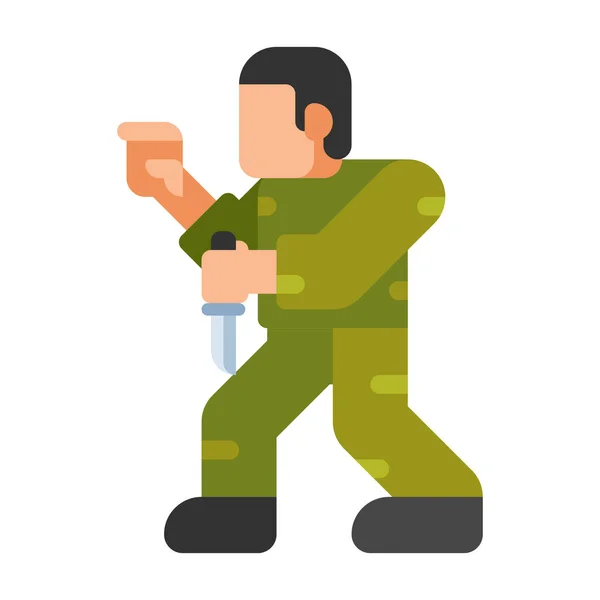 Applicatie Leger Militaire Icoon — Stockvector