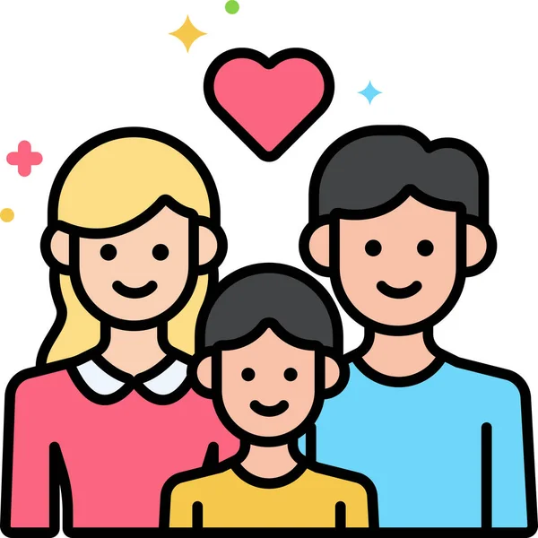Familia Amor Gente Icono — Vector de stock