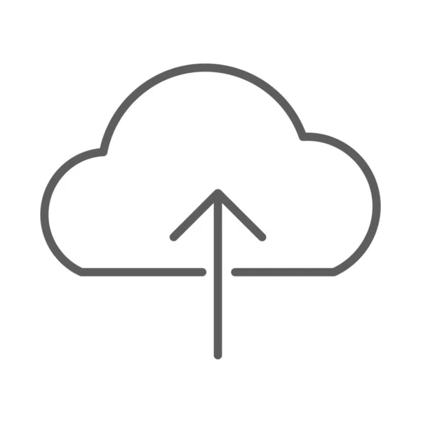 Cloud Upload Outline Icoon Outline Stijl — Stockvector