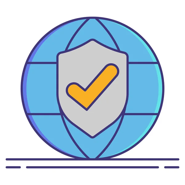 Globe Protected Safety Icon — Stock Vector