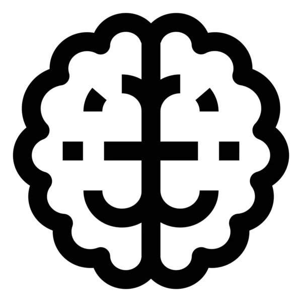 Icono Idea Creativa Del Cerebro Estilo Del Esquema — Archivo Imágenes Vectoriales