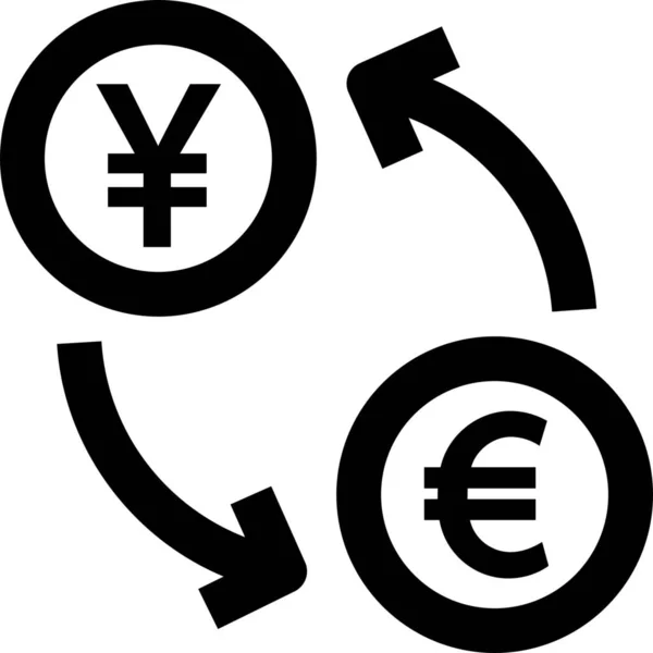 Valuta Euro Csere Ikon Körvonalazott Stílusban — Stock Vector