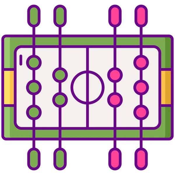 Επιτραπέζιο Εικονίδιο Παιχνιδιού Ποδοσφαιράκι Στυλ Πλήρους Περιγράμματος — Διανυσματικό Αρχείο