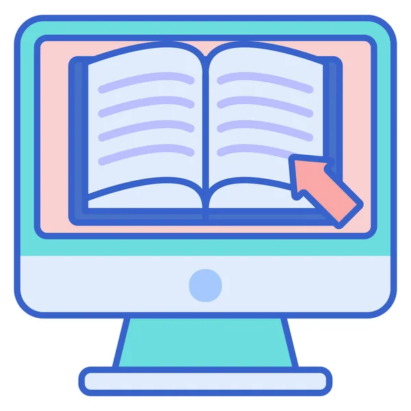 Икона Онлайн Чтения Категории Образование Школа Обучение — стоковый вектор