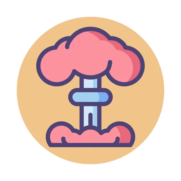 히로시마 버섯구름 아이콘 스타일 — 스톡 벡터