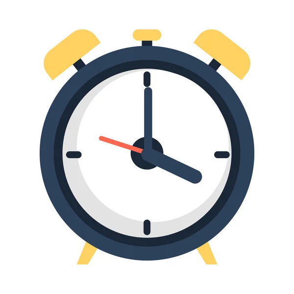 Alarme Réveil Icône Horloge Dans Style Plat — Image vectorielle