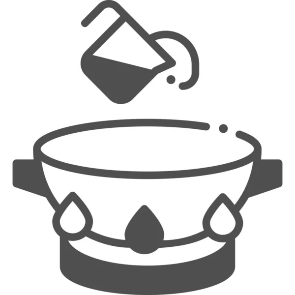 Приготовление Пищи Горячая Икона Полу Твердом Стиле — стоковый вектор