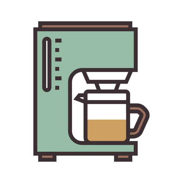 Coffeemaker Brewer Coffee Icon Filled Outline Style — Stock Vector