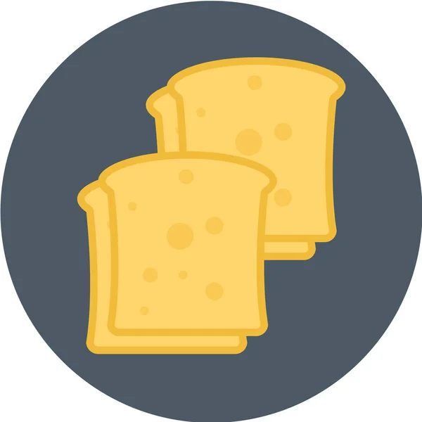Brood Geroosterd Geroosterd Geroosterd Brood Pictogram Platte Stijl — Stockvector