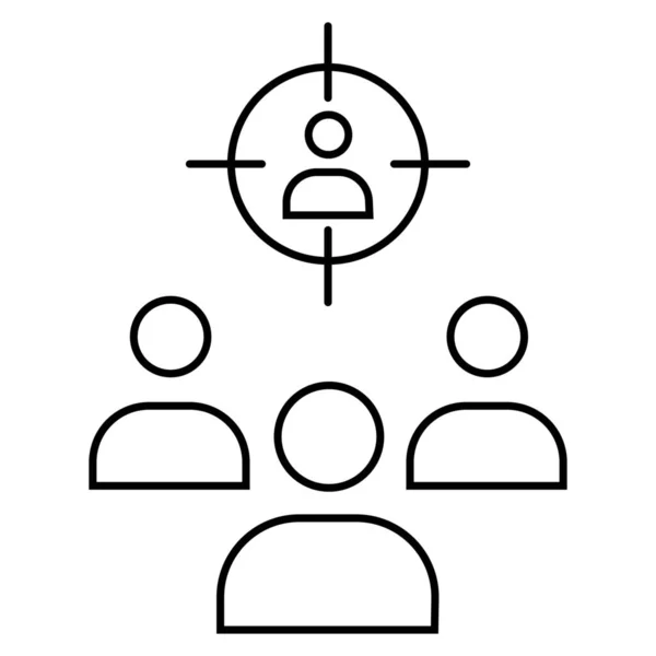 Anúncio Objetivo Ícone Público Categoria Gestão Negócios —  Vetores de Stock