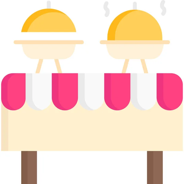 Servicio Comida Buffet Icono Catering — Vector de stock