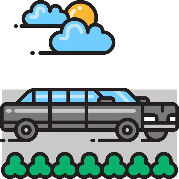 Limousine Limousine Icône Contour Rempli Dans Style Contour Rempli — Image vectorielle