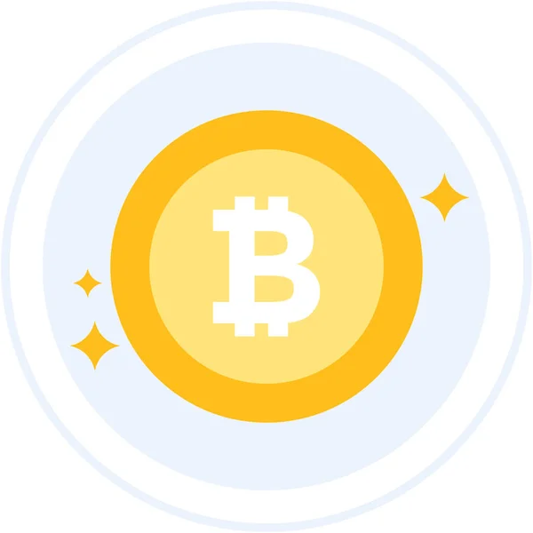 Bitcoin Criptomoneda Icono Criptomoneda Estilo Insignia — Vector de stock