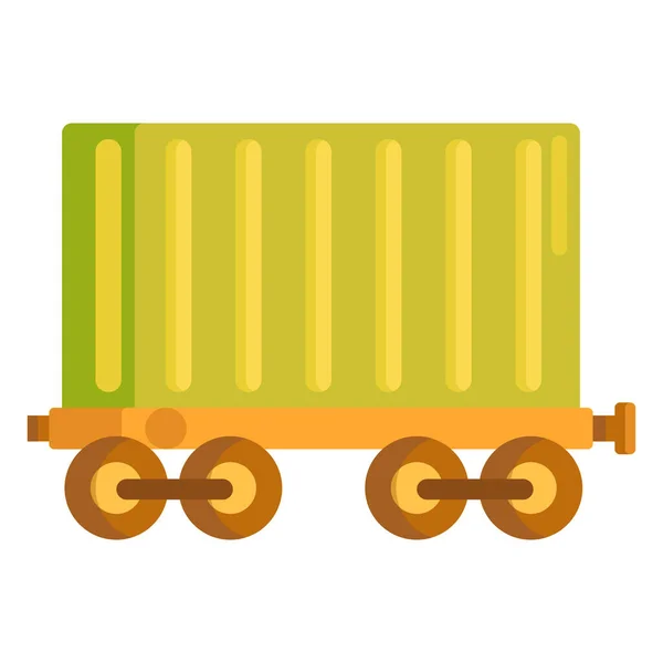 Икона Поезда Грузового Поезда Плоском Стиле — стоковый вектор