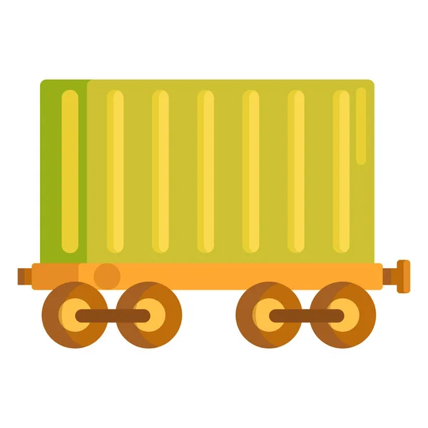 Tren Carga Tren Icono Estilo Plano — Vector de stock